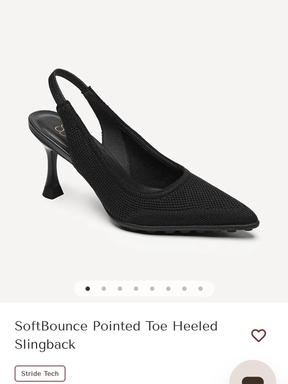 Pointed-Toe Black Heeled Slingback